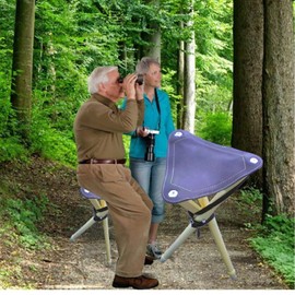 AAPRO Shooting stick-Folding chair-Walking seat stick- Leather Round Seat With Belt