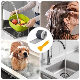 Yuannee Drain Hair Catchers,Hair Sticker For Shower Drain 7cm*10m Sink Strainer Floor Drain Stickers Kitchen Drain Protector with Plastic Spatula for Bathroom Kitchen Drain Protectors