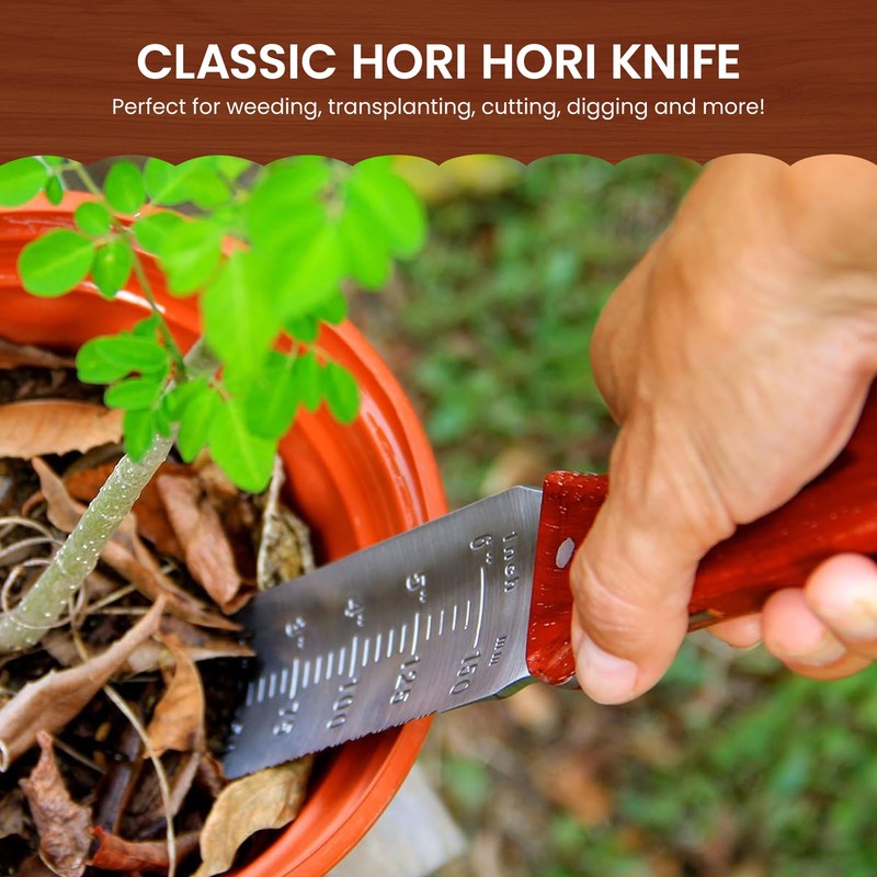 Garden Guru Hori Hori Gardening Knife for Weeding, Digging, Pruning,