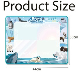 Water Mat Drawing, Doodle Mat, Water Doodle Mat for Kids, Mess-Free Drawing Pad with 2 Pens & 4 Templates, Perfect for Indoor & Outdoor Use ducational Toys Best Gifts (44 * 30cm)