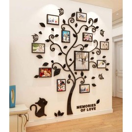 Wall Sticker, Tree Wall Sticker, 3D DIY Family Picture Frame, Photo Sticker, Family Wall Pictures, Wall Art for Home / Living Room / Bedroom / Nursery