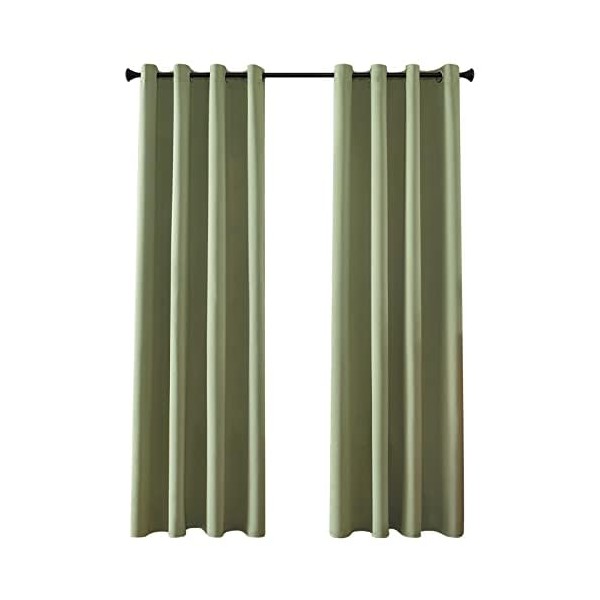 MRTREES Sage Green Blackout Curtains Eyelet, Thermal Blackout Curtains, 2