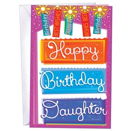 Chuck's Card-O-Rama - Birthday Card For Daughter - MADE in USA - Large Card Opens to 10" x 7.75" - 95204 - WHY PAY MORE?