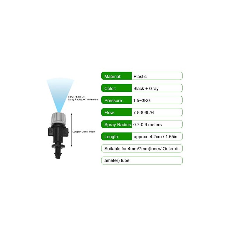 50pcs/Set Misting Nozzles Sprinkler Head Atomizer for Patio Garden Agricultural
