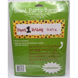 Creative Converting 1st Cupcake First Birthday Party Polka Dot Party Decoration Giant Banner