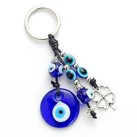 Holomua Hiro Nazar Bonju Turkish Amulet Key Holder Amulet Wall Hanging, blue