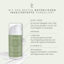 Thelia Beauty Moisturising Leg and Foot Cream with Aloe Vera, Pineapple, Blueberry and Vitamin E, Natural Product without Parabens, Dermatologically Tested, Made in Italy, 100 ml