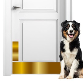 Panther Armor 8x34 Inch Gold Door Kick Plate & 4x12 Inch Door Push Plate Set, 1mm Thick Stainless Steel, Anti-Corrosive Metal Door Protectors for Dog Scratching, Durable Scratch Guards for Doors