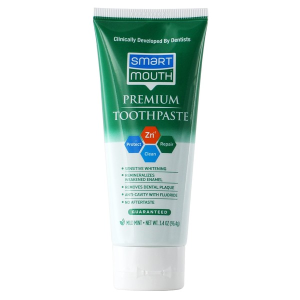 SmartMouth Premium Toothpaste, Travel Friendly 3.4 Ounce Size