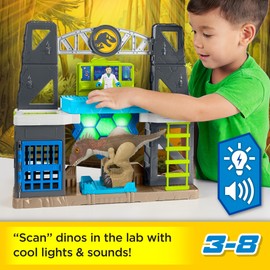 Fisher-Price Imaginext Jurassic World Dinosaur Toys Scan & Glow Dino Playset with Lights & Sounds for Kids Ages 3+ Years