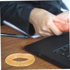 Outanaya 2pcs Chinese Acupressure Massage Ring Metal Acupressure Massager Skincare Wristband Metal Massage Rings for Finger Joint Fatigue Relief