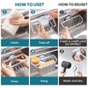 TAILI Silver Sponge Holder Kitchen with Powerful Suction Cup, Removable
