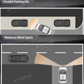XTRONS 3-in-1 Car Camera with Sensors Wide Angle Reversing Camera with Built-in Parking Sensor Waterproof Parking Aid Radar