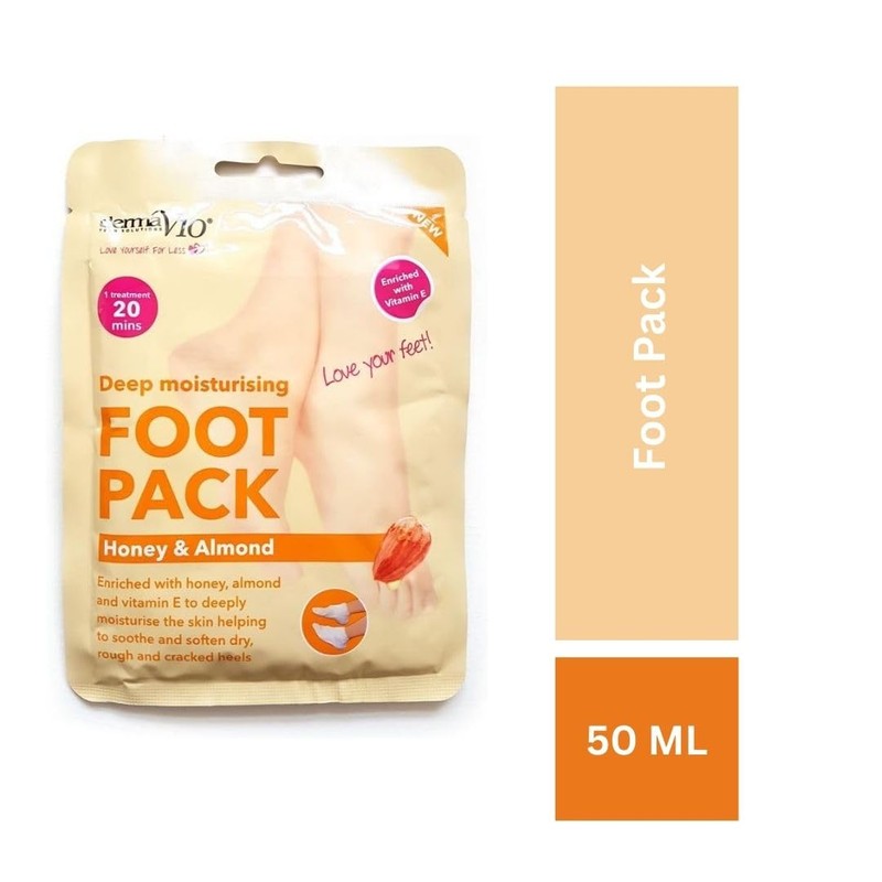 Deep Moisturising Foot Pack, Honey & Almond, with Vitamin E,