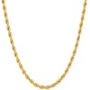 KISPER 18k Gold Hip Hop Rope Chain Necklace – 5mm Thick Gold Plated Stainless Steel Jewelry for Women & Men with Lobster Clasp, 24"