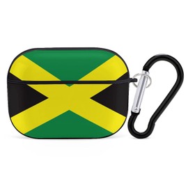 YouTary Jamaican Flag Pattern Compatible with Airpods Pro Case Cover with Keychain Headphone Cover Unisex Shockproof Protective Wireless Charging Headset Accessories
