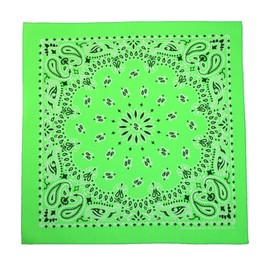 CTM® Cotton Neon Paisley Bandanas, Green