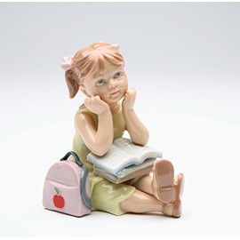 Cosmos Gifts 10042 Fine Porcelain Molly Mayz Little Girl with Book Figurine, 3" H