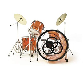 FanMerch Drum Kit Led Zeppelin, John Bonham, Tribute Vistalite Transparent Amber Mini Drum Set Replica Collectible