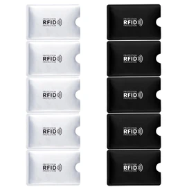 SLEEKEE 10pcs Credit Card Blocker RFID Cover Credit Card Encapsulation RFID Case NFC Blocker, Silver, black., Contemporary