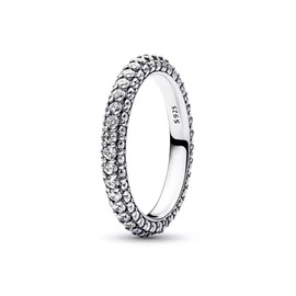 TOFBS Eternity Rings 925 Sterling Silver Tennis Ring Cubic Zirconia Ring Friendship Rings Promise Rings Stackable Thumb Ring Jewellery Gift for Women, Sterling Silver, No Gemstone