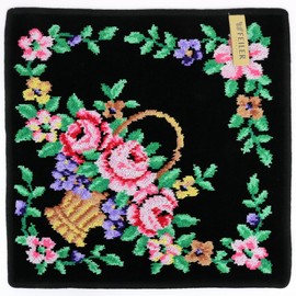 FEILER Fayler Towel Handkerchief 40-04004-01330-7 Hand Towel, Handkerchief, 11.8 x 11.8 inches (30 x 30 cm), BASKET black