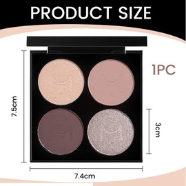 BelleVive Eyeshadow Quads, matte, 4 light nude-champagne-gold and light to dark brown eyeshadows, metallic and shimmering finishes, velvety pigmented creamy formula, Colour 2