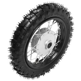 2.5-10 Front and Rear Wheel Tire Assembly with Chain & Sprocket for Honda CRF50 XR50 BBR KLX Dirt Bikes, Wheel Rim with Chain & Sprocket Pit Bike