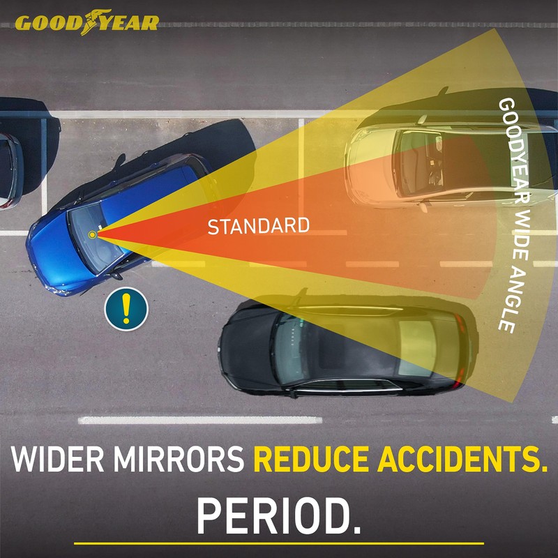Goodyear 17” Panoramic Rear View Mirror – Universal Wide Angle