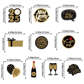 14PCS New Years Eve Decorations 2025, 42inch 2025 Balloons New Year Eve Decorations 2025 Hanging Swirls 2025 New Year's Eve Party Decorations Supplies for Home Indoor Outdoor