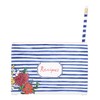 C.R. Gibson White and Blue Striped Floral Recipe Box, with