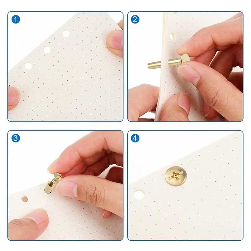 INCREWAY 50 Sets Binding Chicago Screws, 5mm x 18mm Brass