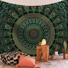 FENDROM Popular Handicrafts Indian hippie Bohemian Psychedelic Peacock Mandala Wall hanging College Dorm Beach Throws Table Cloth Bedding Tapestry