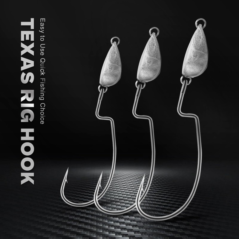 OJY&DOIIIY Weighted Texas Rig Hooks, Weedless Swimbait Jig Heads for
