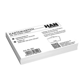Han Index Cards DIN A8 Landscape Card 120 g/m², Lined, White