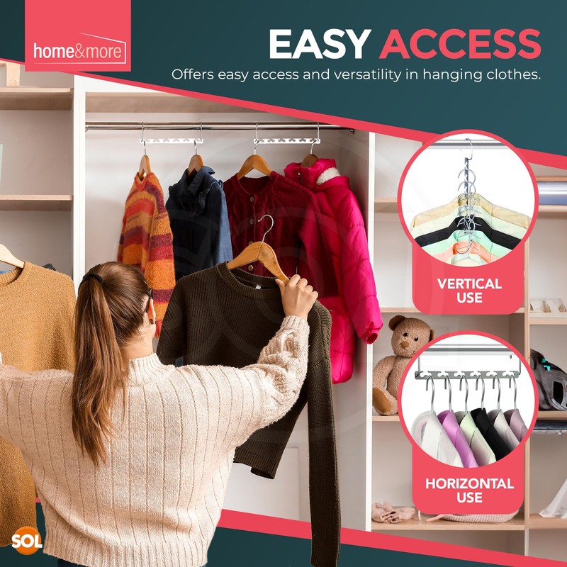 SOL 4pk Space Saving Hangers for Clothes, Create Up to