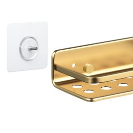 TATAY Corner basket Collection Serenity, Made of Aluminium, Color Gold. Measures 20x20x5.5 cm