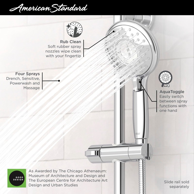 American Standard 9038154.295 Spectra 4-Function Handheld Shower Head 5-inch 1.8