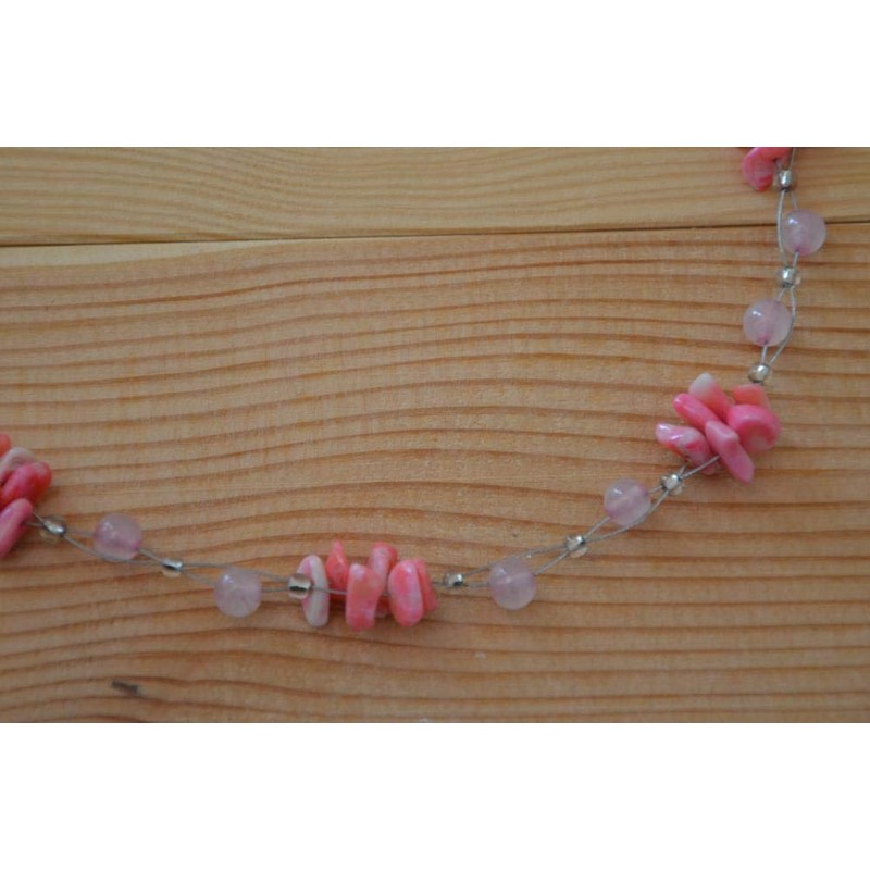 Chic-Net ladies necklace Murano glass flowers rectangle beads glass beads
