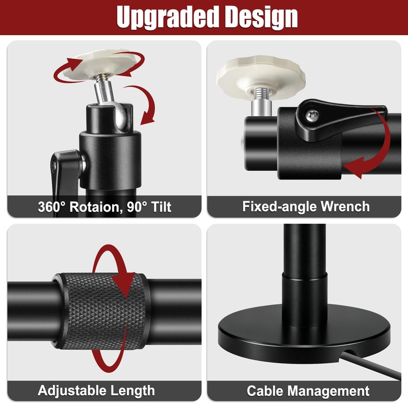 Ceiling Projector Mount Bracket, 360° Rotation & 90° Tilt Adjustable,
