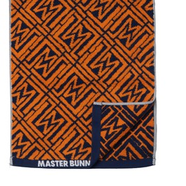 Master Bunny Unisex Sports Towel (Retro MM Pattern, Carabiner) / Golf/758-4284807 120_Navy x Orange FR, 120_Navy × Orange