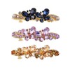 Xiwstar 3PCS Rhinestone Hair Barrettes Luxury Crystal Hair Clips Butterfly