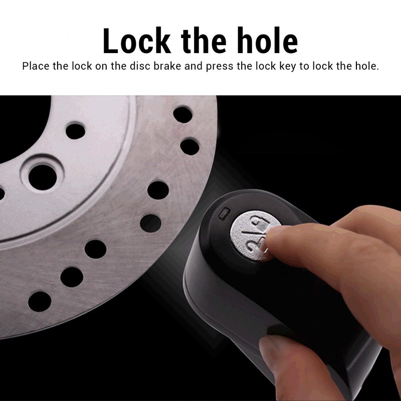 Motorcycle Alarm Disc Brake Lock, BT Unlock Replaceable Alarm Module,