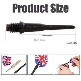 Pack of 100 Dart Tips, Plastic Premium Soft Dart Tips, Short Tip, 2BA Thread, Dart Tips, Soft Dart Replacement Tips, Particularly Stable and Durable, Made in China, Dart Accessories