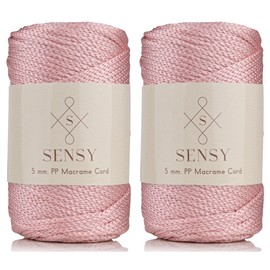 2 Skeins of Sensy Premium 5mm 104 Yards Polyester Rope 100% Polypropylene Cord Macrame Cord 5mm Crochet Bag Cord Macrame Rope Crochet Thread Gift for Knitter (Pink)