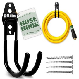 Hose Hook Wall Mount - Rust-Resistant, Scratch-Free, Strong Design, Anti-Slip Coating and Fast Setup - Garden Hose Hanger Wall Mount for Up to 66 lbs for Organizing Tools, Accessories, and Equipment