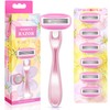 DreamGenius Razors for Women Include 1 Non-Slip Metal Handles and