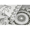 Sleepdown Tribal Elephant Mandala White Grey Black Reversible Duvet Cover