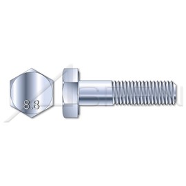 (100 pcs) M10-1.5 X 100mm, DIN 931 / ISO 4014, Metric, Hex Head Cap Screws Bolts, Part Thread, Class 8.8 Steel, Zinc Plated