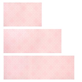MATBAR Kitchen Rugs Sets of 3 Non Slip Washable Pink Kitchen Mats for Floor 3 Piece Set Kitchen Rug Set Runner Rugs Absorbent for Hallways Home Party Decoration